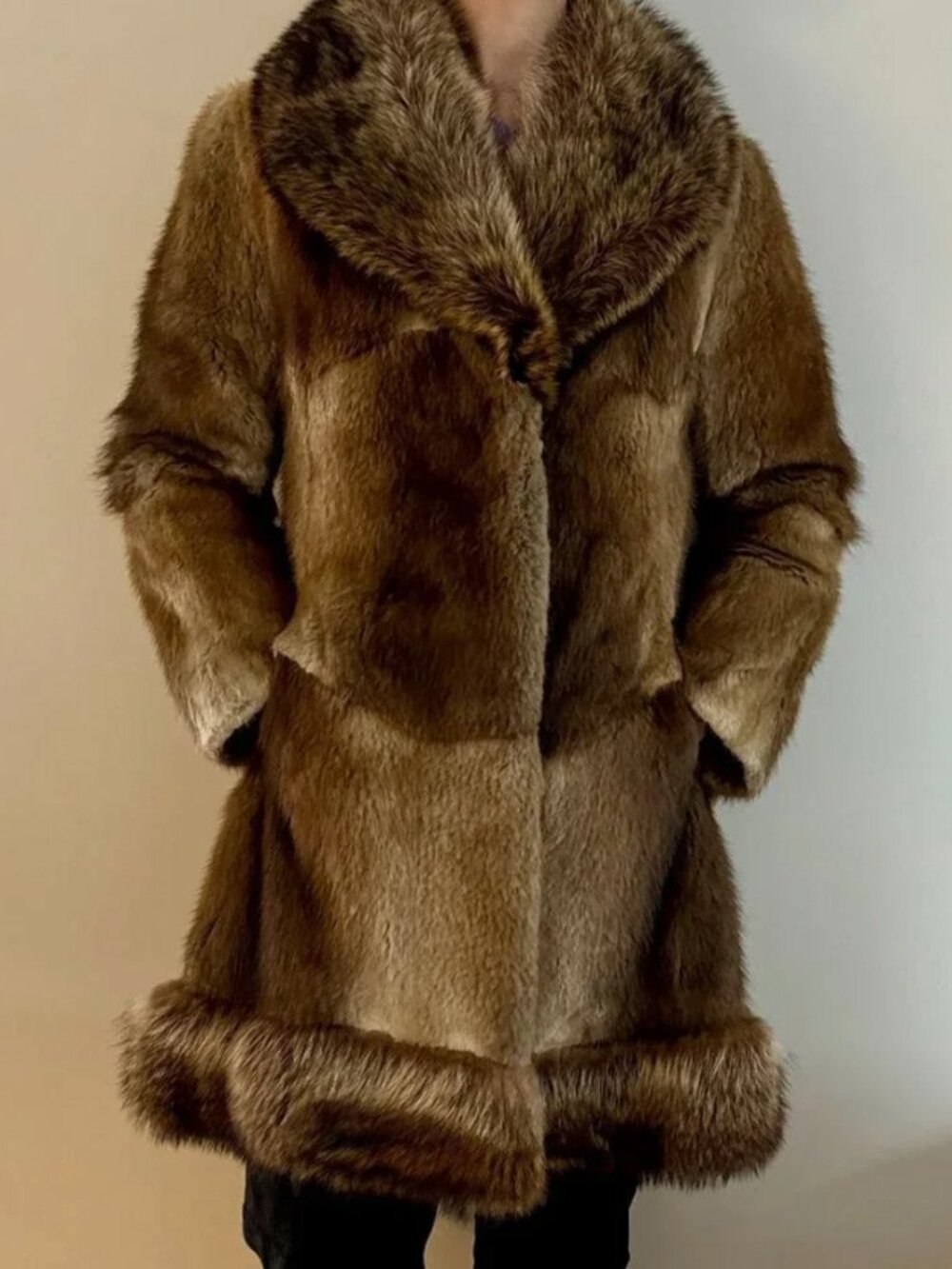 Vintage Genuine Muscrat + Raccoon Fur Coat Steen & Wright Penny Lane Princess